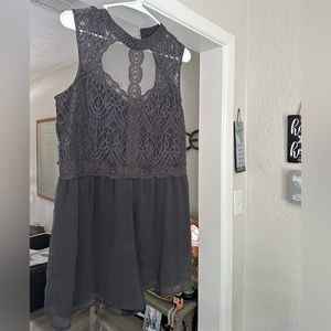 Grey lace romper